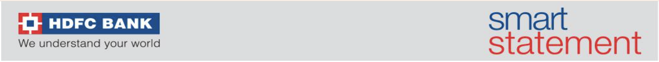 HDFC Bank. We understand your world. smart statement.